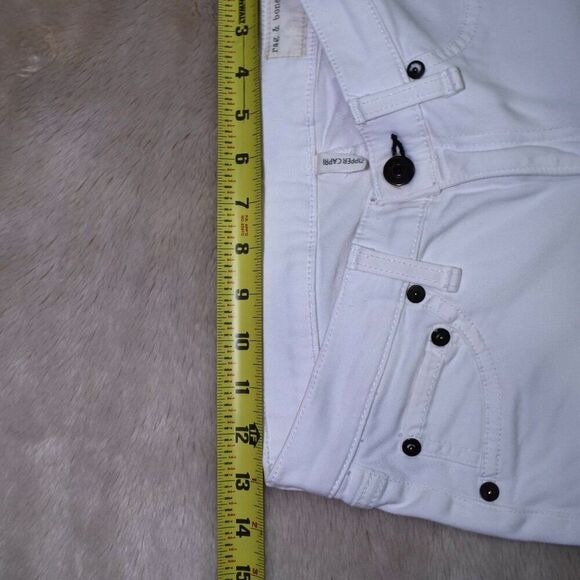 Rag & Bone Skinny White Zipper Capri Jeans Size 26 - Picture 10 of 13